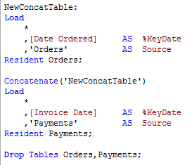 Qlik Table Concatenation Script